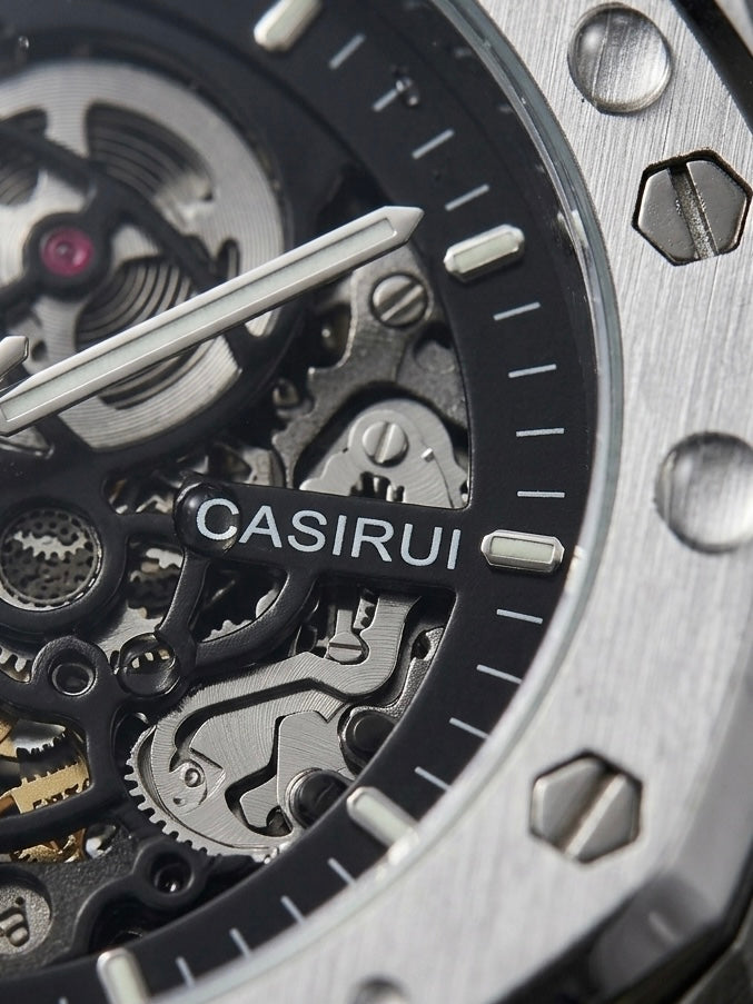 Aurex Skeleton Steel Automatic Watch